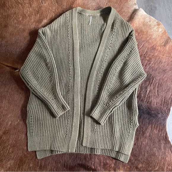 Free People Dare to Dream Rib Knit Long Sleeve Cardigan Sweater. - Picture 2 of 8